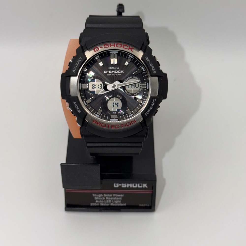 Casio G-Shock Watch Mens Black GAS100-1A Tough Solar Sport